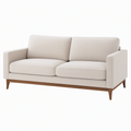 Canapé 2 places 170 cm tissu bouclette beige pieds en bois style contemporain