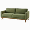Canapé 2 places 170 x 86 x 85 cm en tissu vert avec pieds en bois style moderne