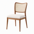 Chaise de salle à manger 48 x 55 x 82 cm bois brun cannage naturel assise beige style rétro