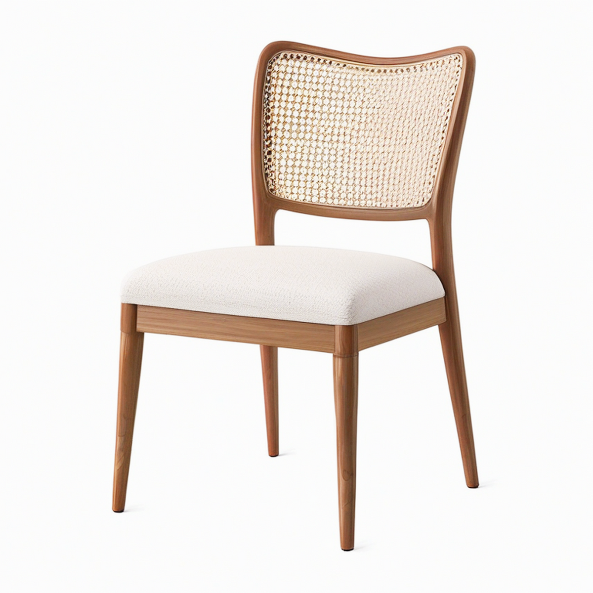 Chaise de salle à manger 48 x 55 x 82 cm bois brun cannage naturel assise beige style rétro