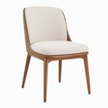 Chaise de salle à manger 58 x 62 x 82 cm en bois et tissu beige style contemporain