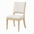 Chaise de salle à manger 50 x 60 x 90 cm en bois beige avec assise rembourrée style classique