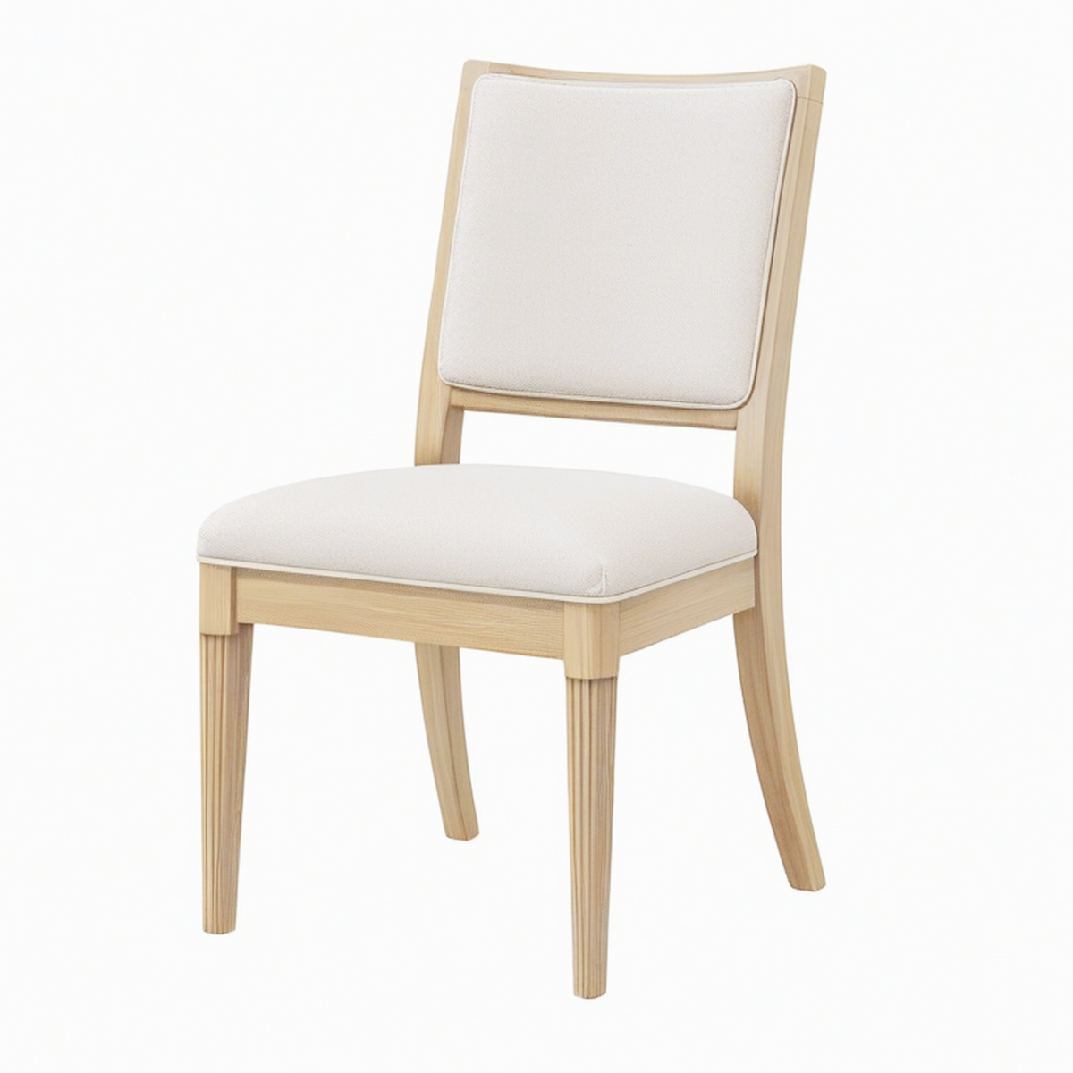 Chaise de salle à manger 50 x 60 x 90 cm en bois beige avec assise rembourrée style classique