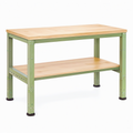 Établi 120 x 60 x 90 cm en bois et acier vert avec étagère style industriel