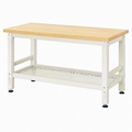 Établi 120 x 60 x 85 cm en bois et acier beige avec étagère perforée